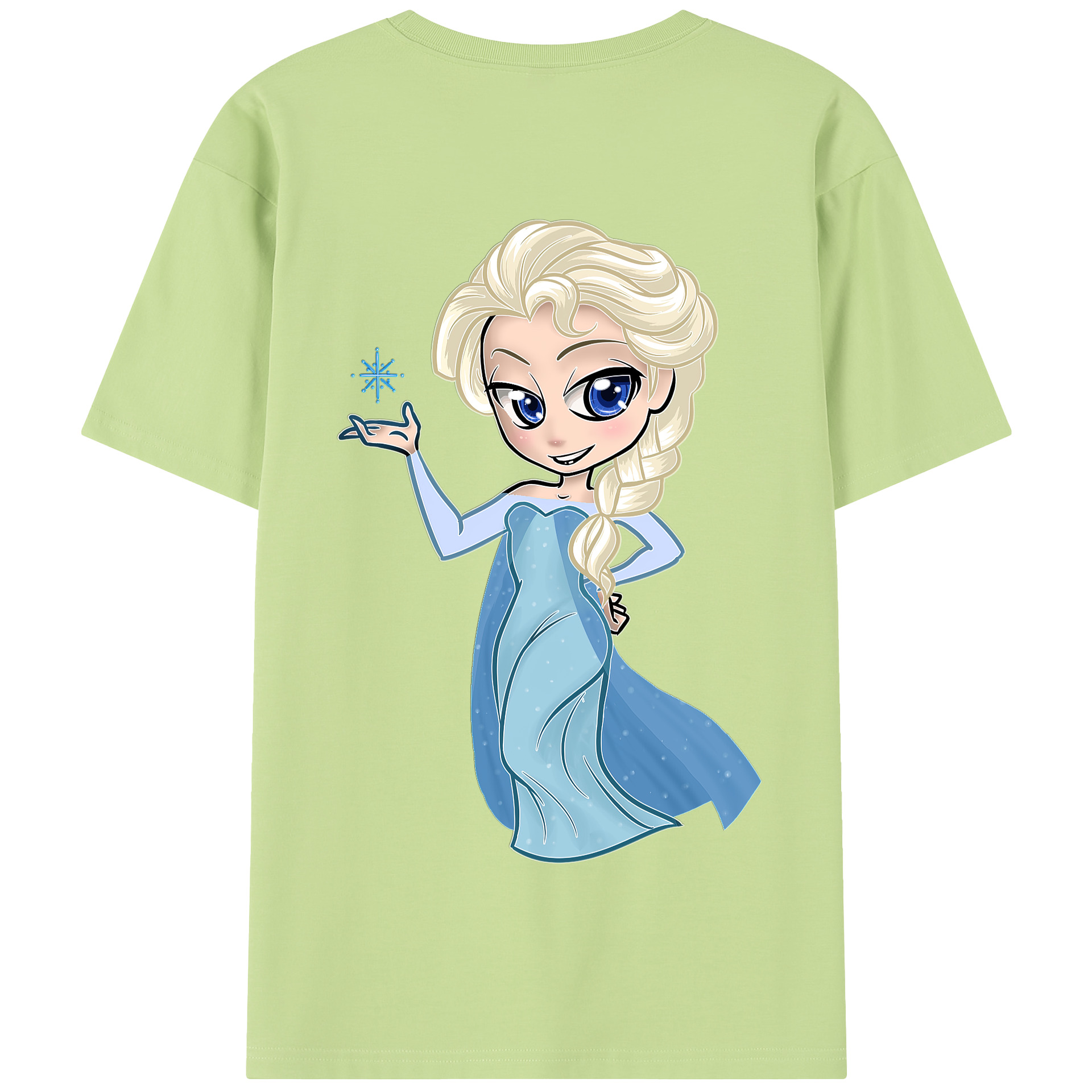 （画像用） アナと雪の女王 アンナ エルサ Frozen Anna Elsa 綿100％半袖Tシャツ（背面プリント）